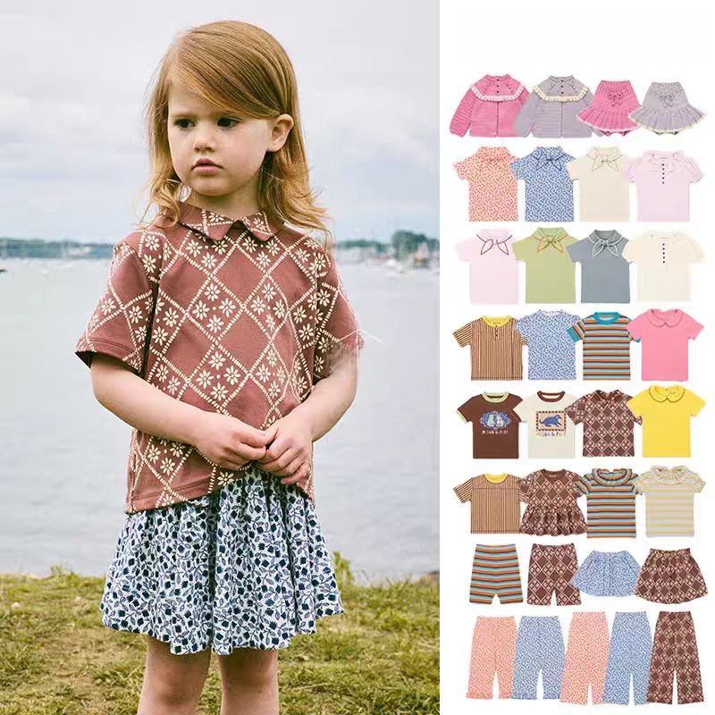 Baby Clothing Hong Kong - เสื้อผ้าเด็กคุณภาพสูง 26SS รุ่นใหม่ ลายพิมพ์ทั่วตัว เสื้อโบว์สำหรับเด็กผู้หญิง กางเกงขายาว