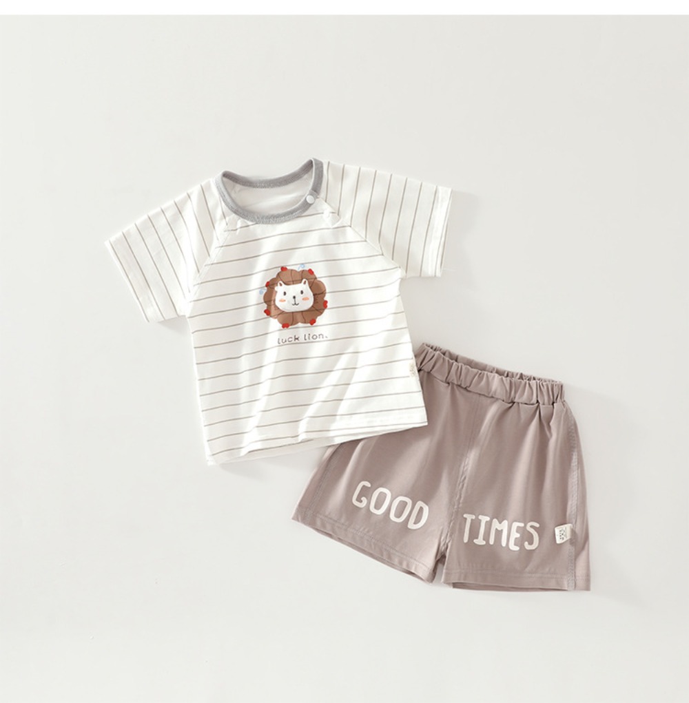 ชุดเสื้อยืดแขนสั้นลายการ์ตูนผ้ - Baby Clothing Made In Usa บทวิจารณ์และราคา